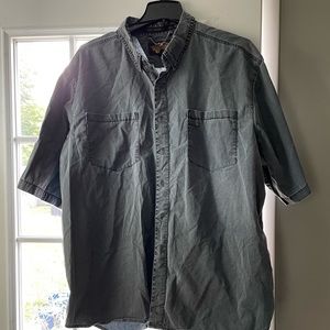 Harley Davidson short sleeve gray button down shirt